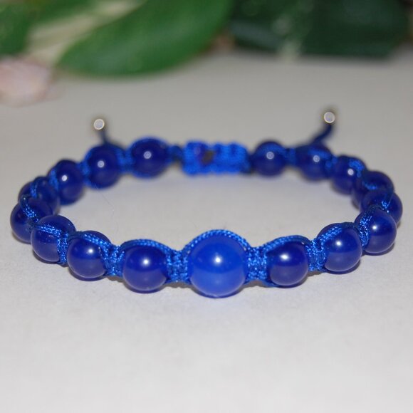 Blue Bracelet,Gemstone Bracelet,Drawstring Shamballa Bracelet,Gift - Picture 2 of 3